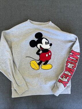 Mickey Mouse Gray Crewneck Sweater Pullover